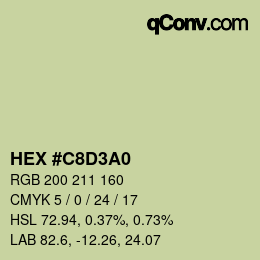 Color code: HEX #C8D3A0 | qconv.com
