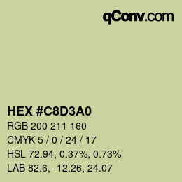 Color code: HEX #C8D3A0 | qconv.com