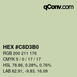 Color code: HEX #C8D3B0 | qconv.com