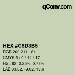 Color code: HEX #C8D3B5 | qconv.com