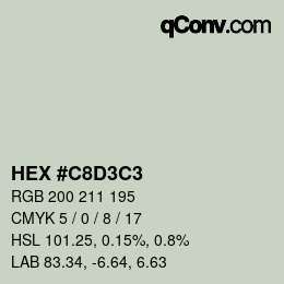 Color code: HEX #C8D3C3 | qconv.com
