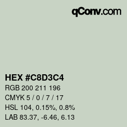 Color code: HEX #C8D3C4 | qconv.com