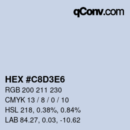 カラーコード: HEX #C8D3E6 | qconv.com