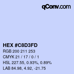 Color code: HEX #C8D3FD | qconv.com