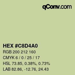 カラーコード: HEX #C8D4A0 | qconv.com