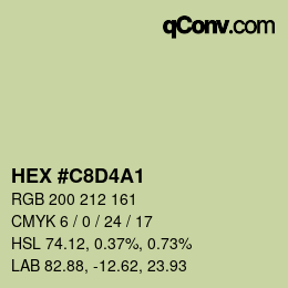 颜色代码: HEX #C8D4A1 | qconv.com