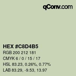 カラーコード: HEX #C8D4B5 | qconv.com
