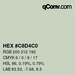 カラーコード: HEX #C8D4C0 | qconv.com