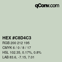 Color code: HEX #C8D4C3 | qconv.com