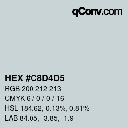カラーコード: HEX #C8D4D5 | qconv.com