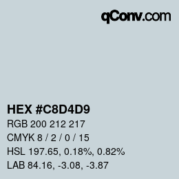 Color code: HEX #C8D4D9 | qconv.com