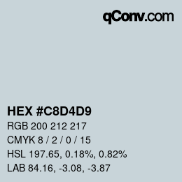 カラーコード: HEX #C8D4D9 | qconv.com