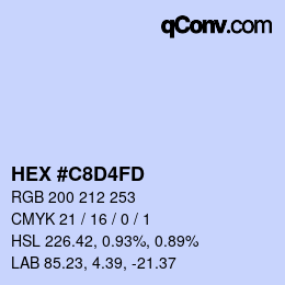 Farbcode: HEX #C8D4FD | qconv.com