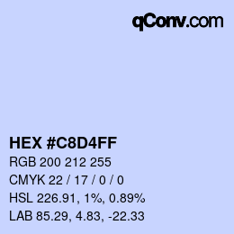 Color code: HEX #C8D4FF | qconv.com