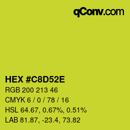 Color code: HEX #C8D52E | qconv.com
