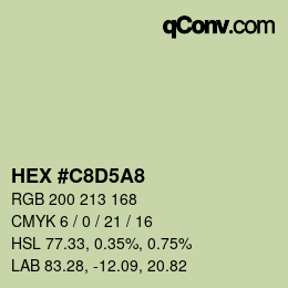 Color code: HEX #C8D5A8 | qconv.com