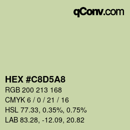 カラーコード: HEX #C8D5A8 | qconv.com