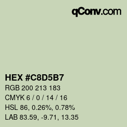 Farbcode: HEX #C8D5B7 | qconv.com