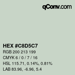 カラーコード: HEX #C8D5C7 | qconv.com