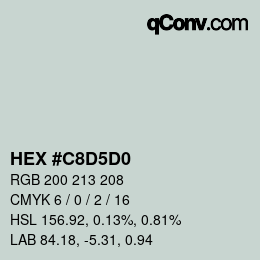カラーコード: HEX #C8D5D0 | qconv.com