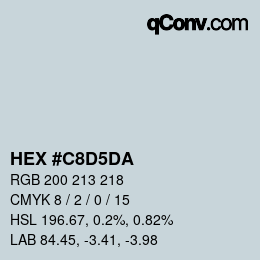 カラーコード: HEX #C8D5DA | qconv.com
