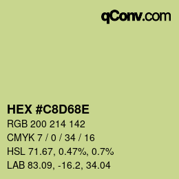 Color code: HEX #C8D68E | qconv.com