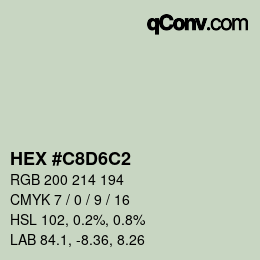 カラーコード: HEX #C8D6C2 | qconv.com