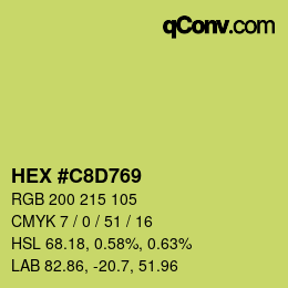 カラーコード: HEX #C8D769 | qconv.com