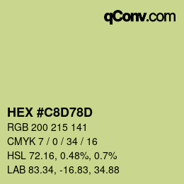 Color code: HEX #C8D78D | qconv.com