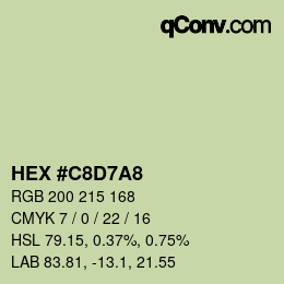 颜色代码: HEX #C8D7A8 | qconv.com