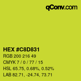 Farbcode: HEX #C8D831 | qconv.com
