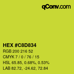 颜色代码: HEX #C8D834 | qconv.com