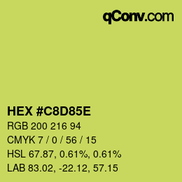 Color code: HEX #C8D85E | qconv.com