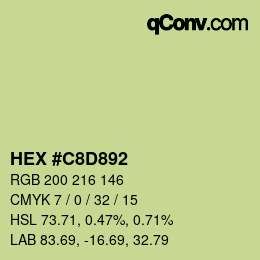 Color code: HEX #C8D892 | qconv.com
