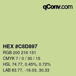 Color code: HEX #C8D897 | qconv.com
