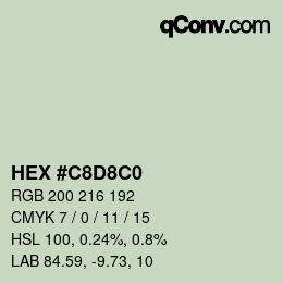 Color code: HEX #C8D8C0 | qconv.com