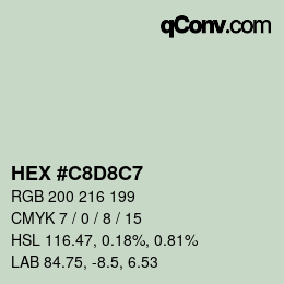 Color code: HEX #C8D8C7 | qconv.com