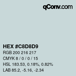 Color code: HEX #C8D8D9 | qconv.com