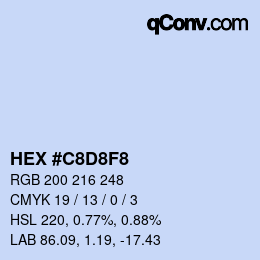 Color code: HEX #C8D8F8 | qconv.com