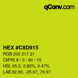 カラーコード: HEX #C8D915 | qconv.com
