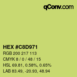 Color code: HEX #C8D971 | qconv.com