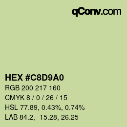 Color code: HEX #C8D9A0 | qconv.com