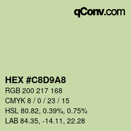 カラーコード: HEX #C8D9A8 | qconv.com