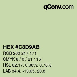 Color code: HEX #C8D9AB | qconv.com