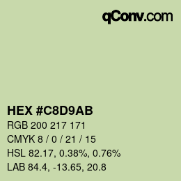 颜色代码: HEX #C8D9AB | qconv.com