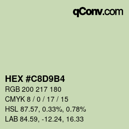 Color code: HEX #C8D9B4 | qconv.com