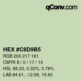 Color code: HEX #C8D9B5 | qconv.com