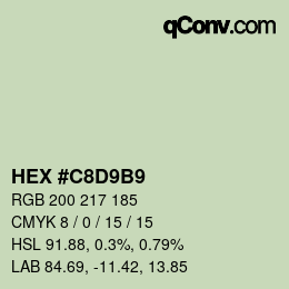 Color code: HEX #C8D9B9 | qconv.com