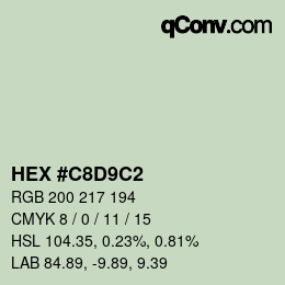 Farbcode: HEX #C8D9C2 | qconv.com