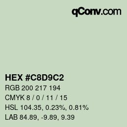 カラーコード: HEX #C8D9C2 | qconv.com